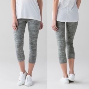 Lululemon Wunder Under Crop (Hi-Rise) Space Dye Camo Seal Grey Deep Coal Size 4